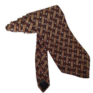 Vintage 1980s Era Hunting Horn J Riggings 100% Silk Wicker Basketweave Necktie